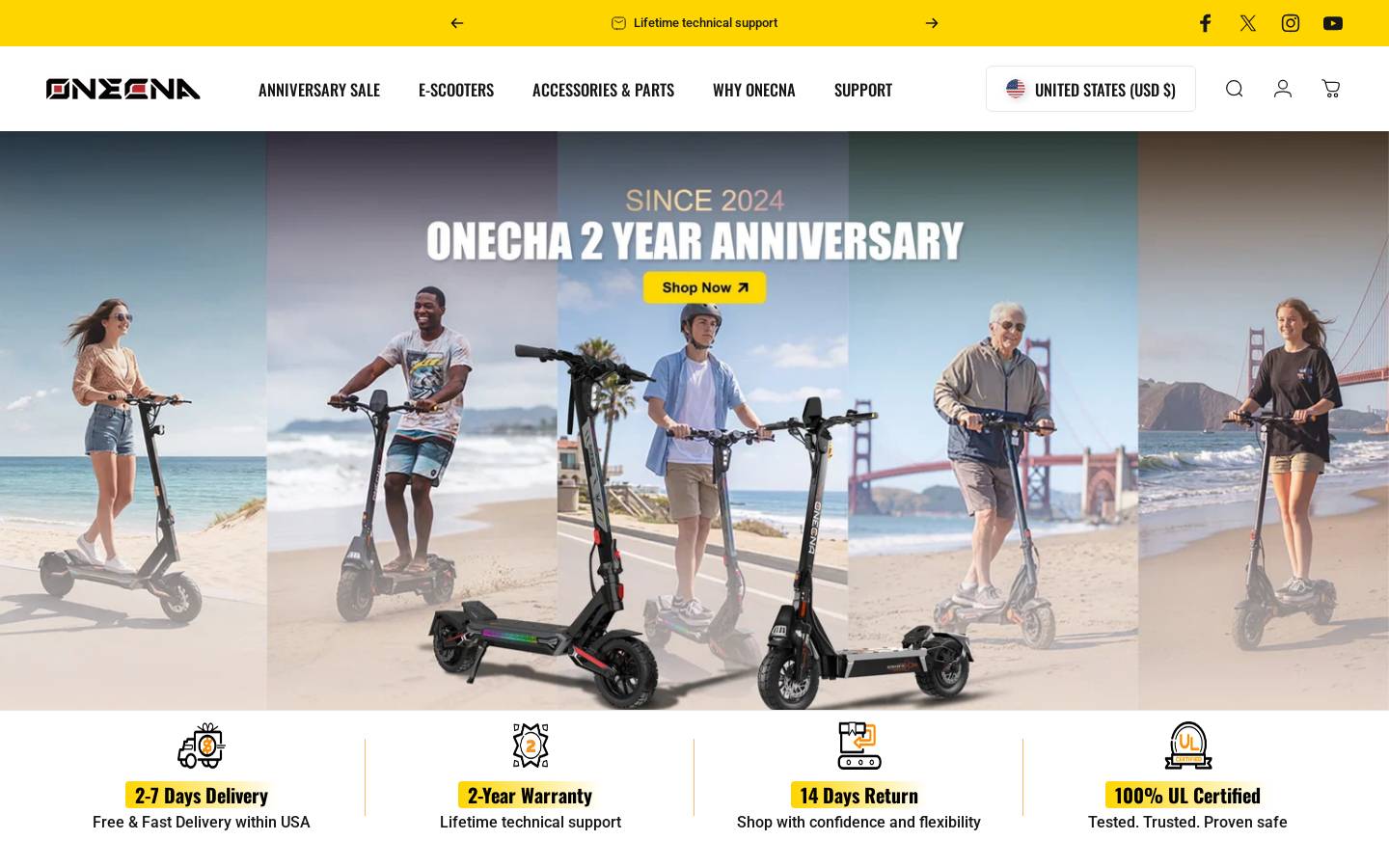 ONECNA homepage screenshot