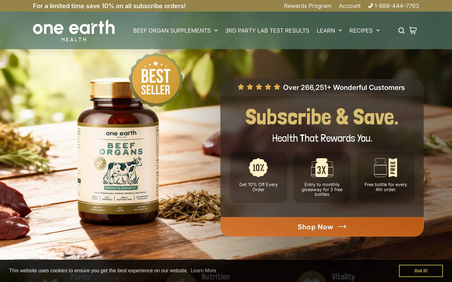 oneearthhealth.com homepage screenshot