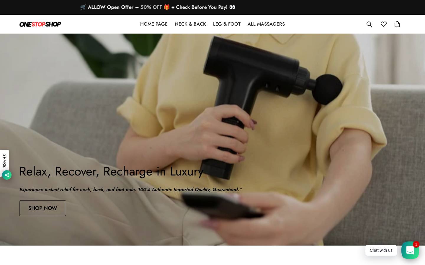 oneestopshop.com homepage screenshot