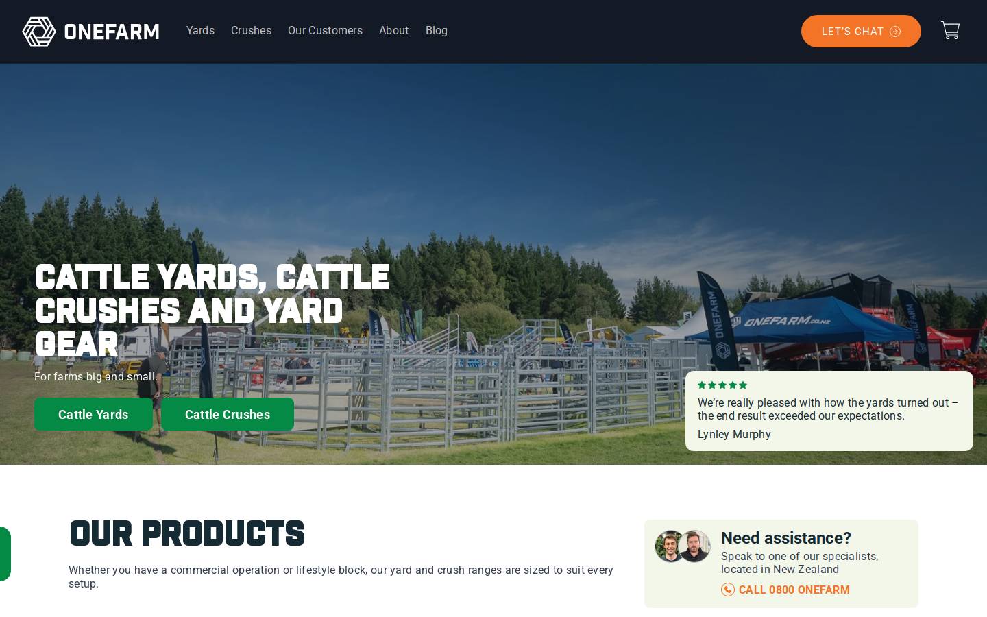 onefarm.co.nz homepage screenshot