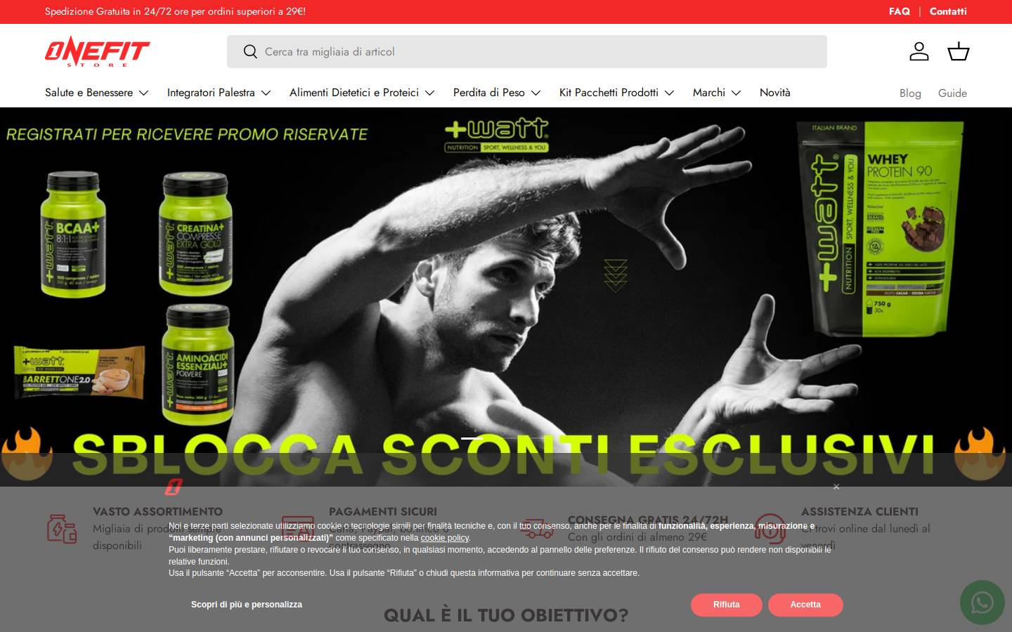Onefitstore homepage screenshot