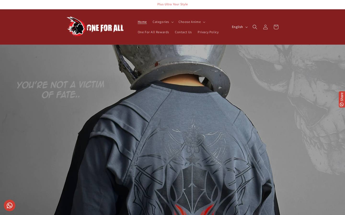 oneforall-anime.com homepage screenshot