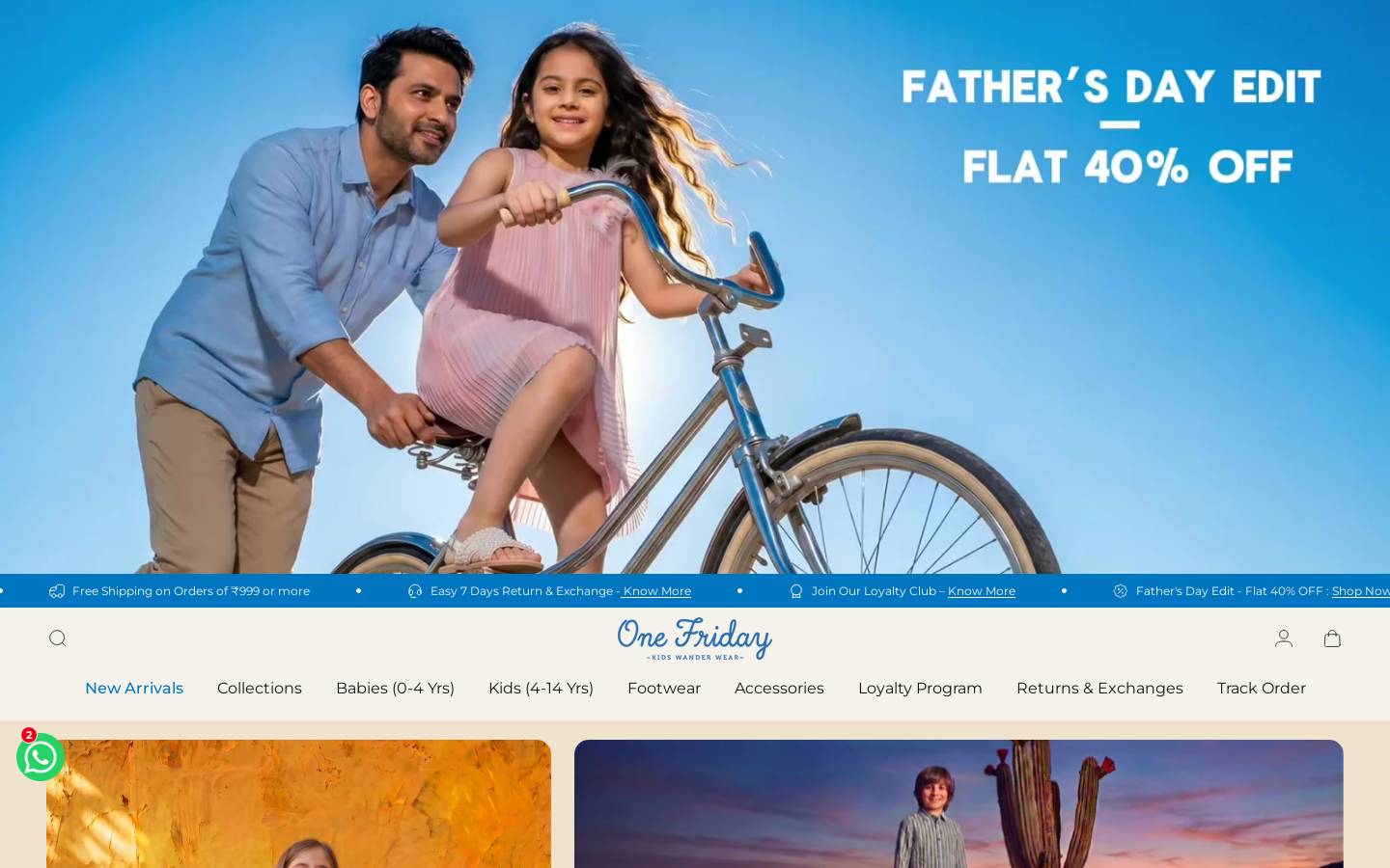 OneFriday homepage screenshot