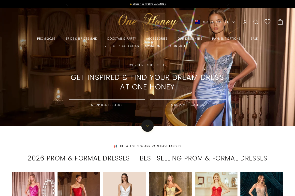 One Honey Boutique homepage screenshot