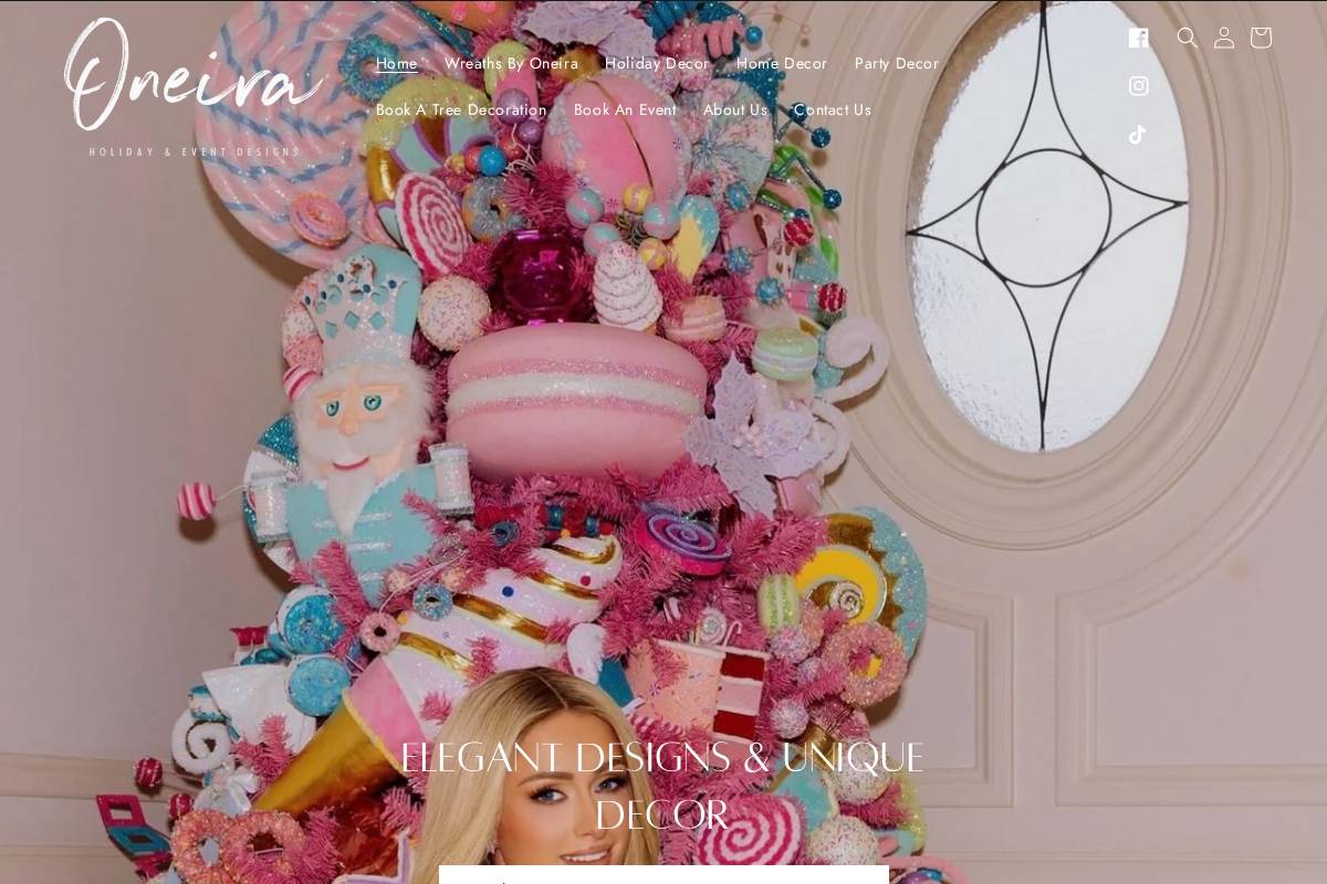 oneiradesigns.com homepage screenshot