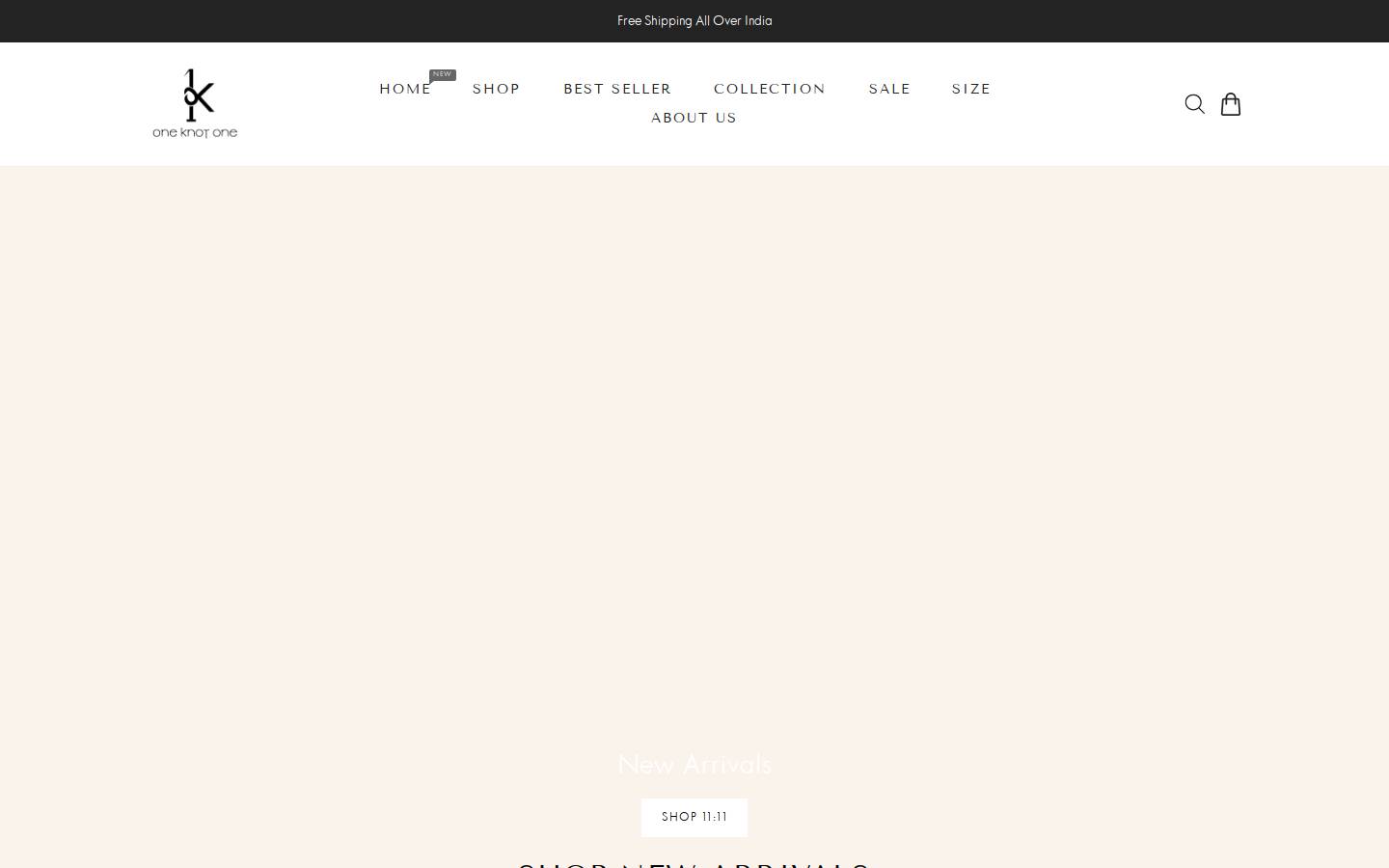 oneknotone.com homepage screenshot