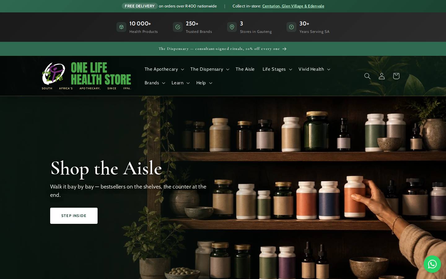 onelife.co.za homepage screenshot