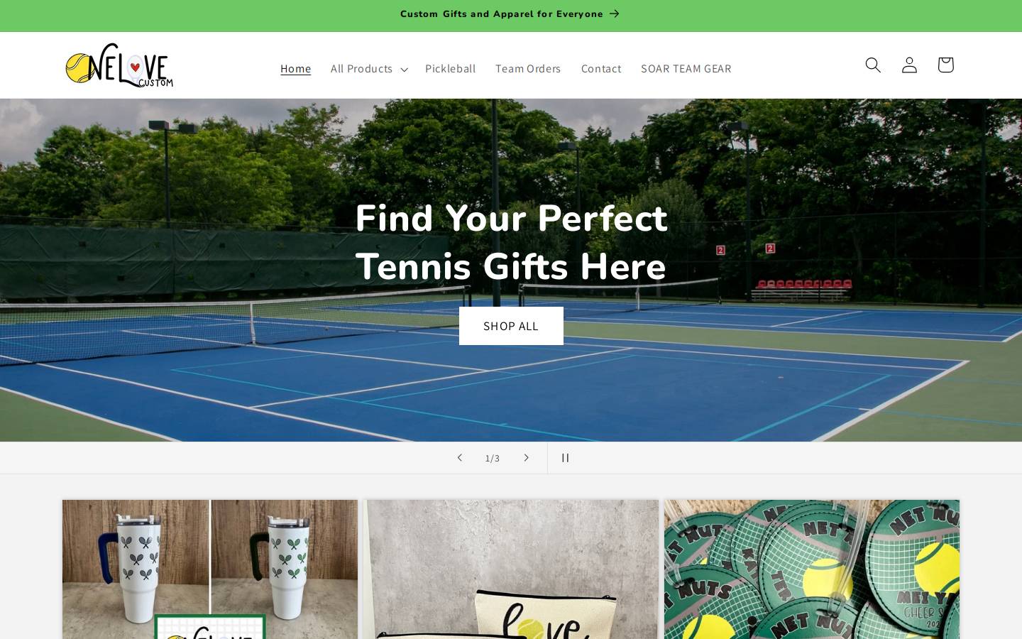onelovecustom.store homepage screenshot