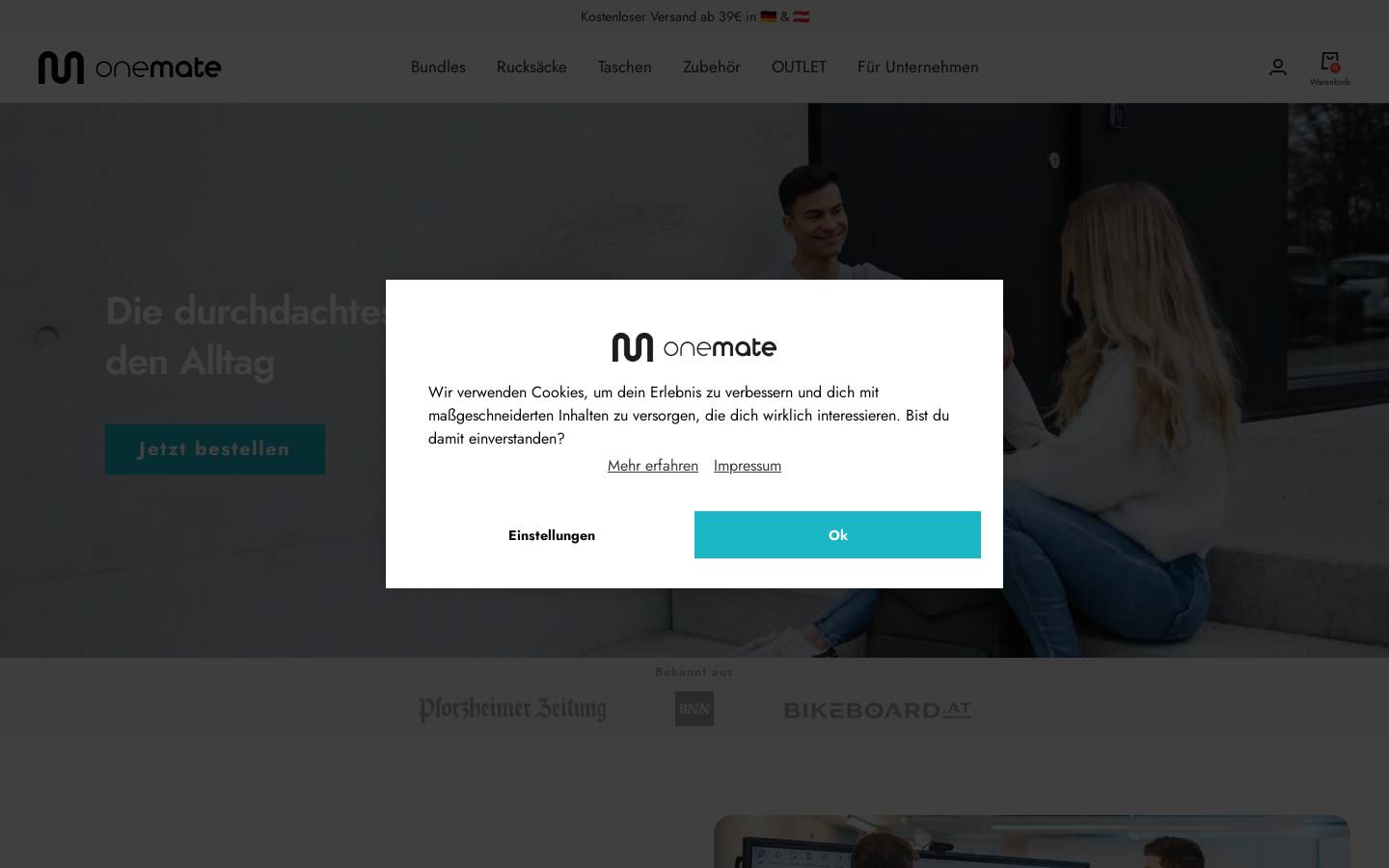 onemate homepage screenshot