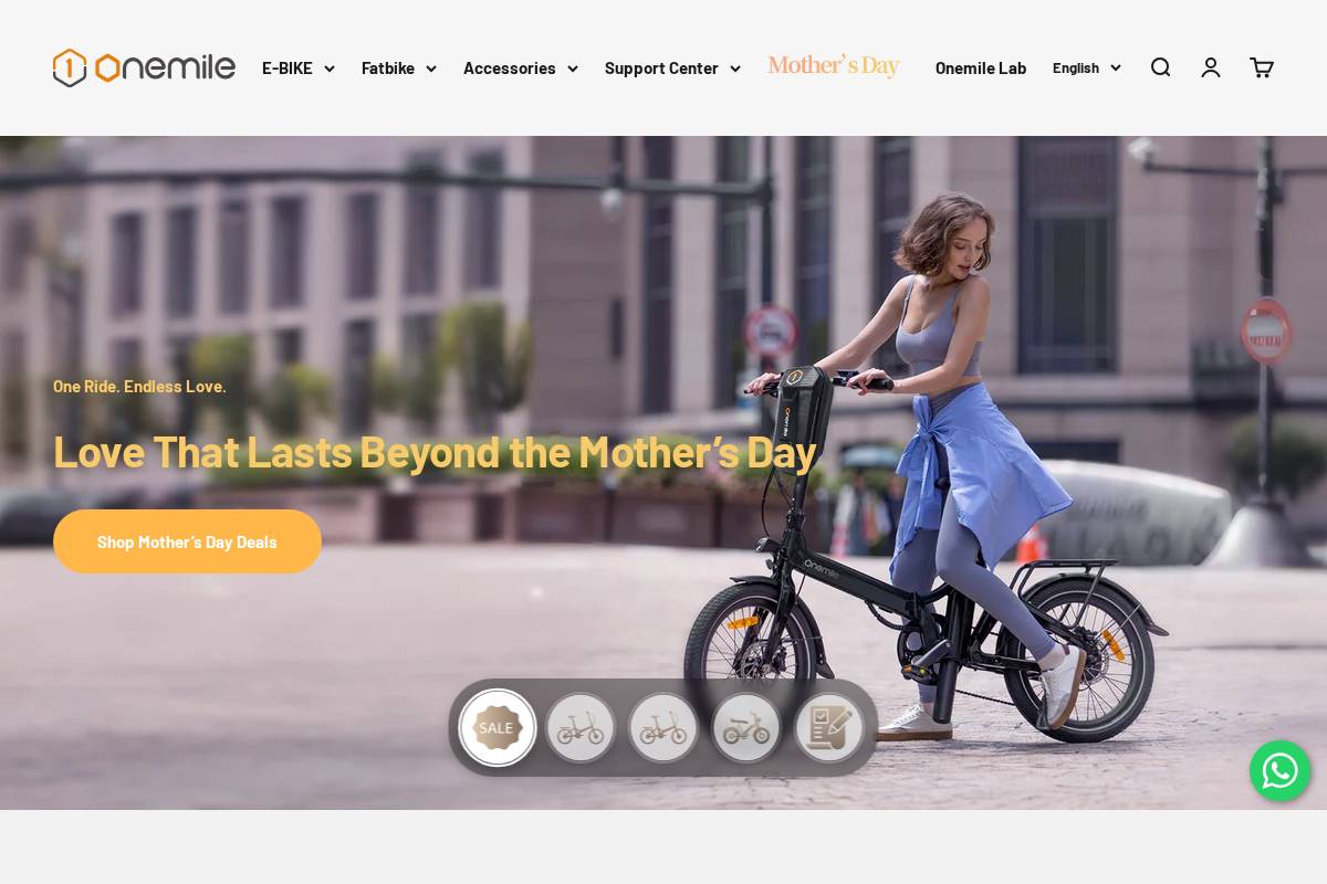 Onemilebike homepage screenshot