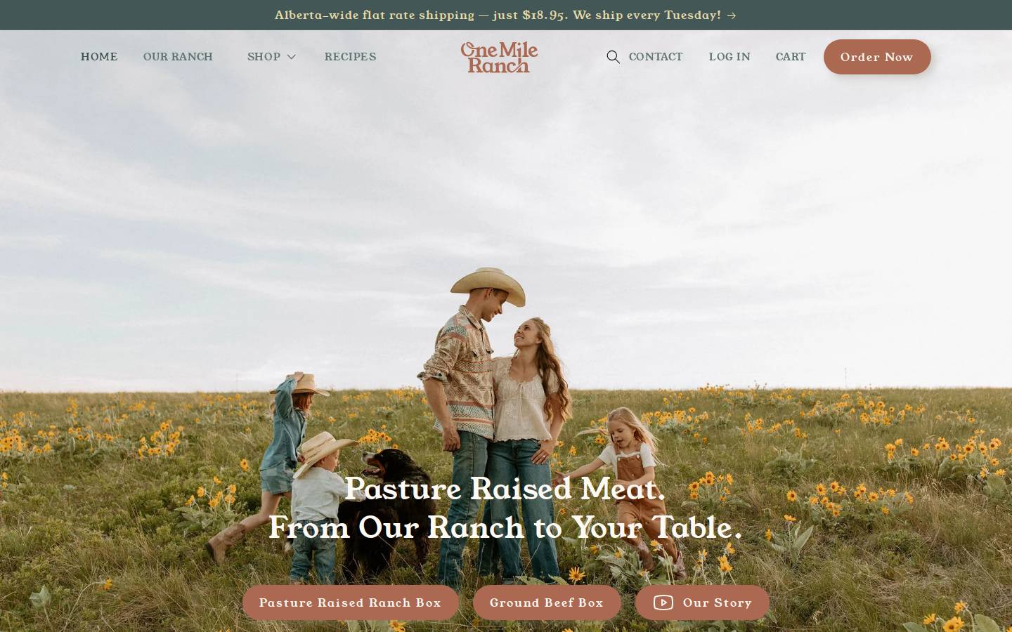 onemileranch.ca homepage screenshot