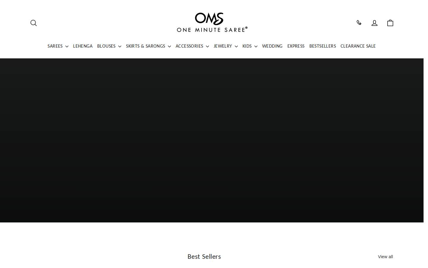 ONE MINUTE SAREE homepage screenshot