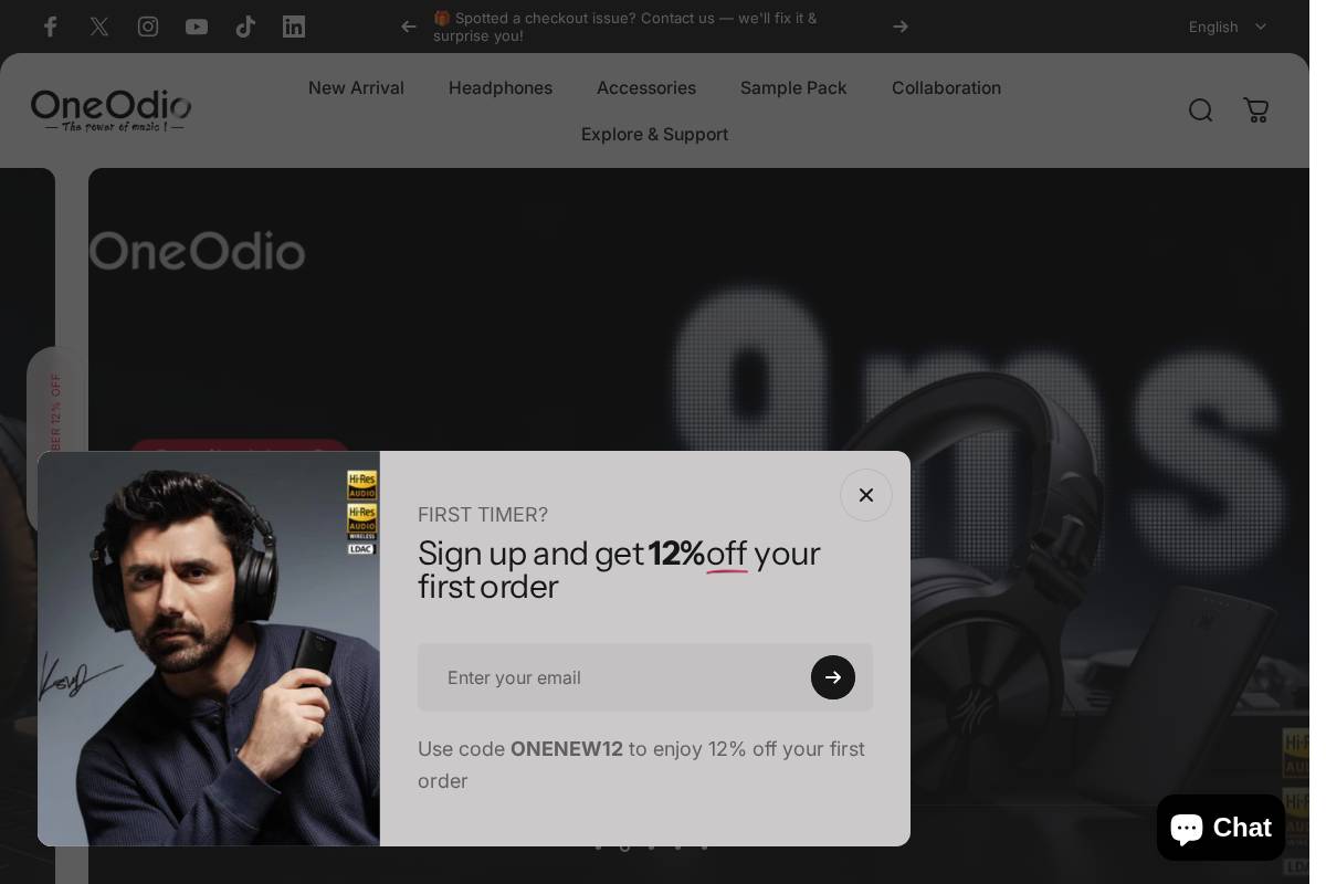oneodio.com homepage screenshot