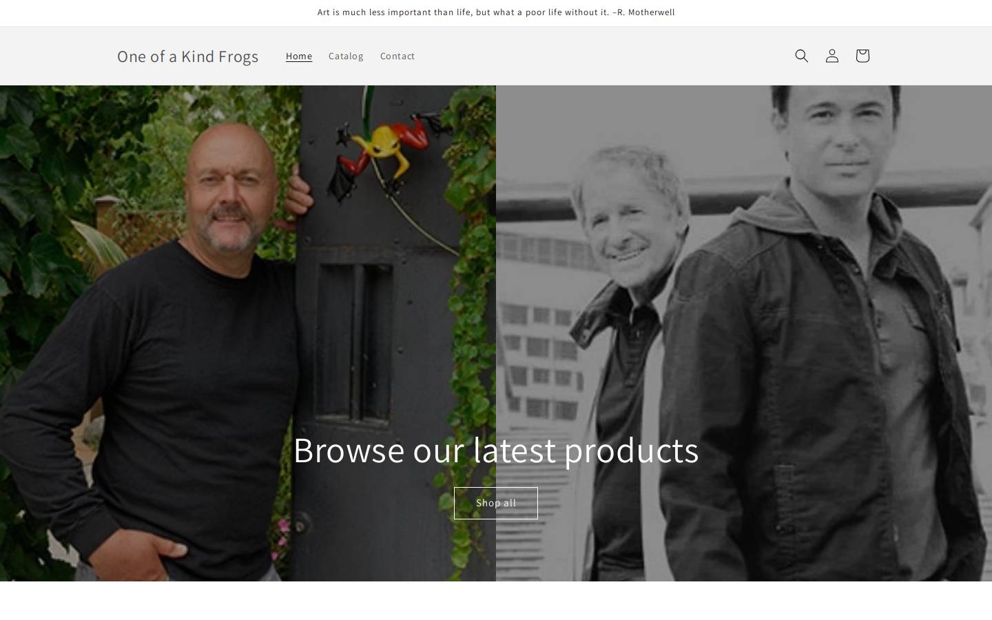 oneofakindfrogs.com homepage screenshot