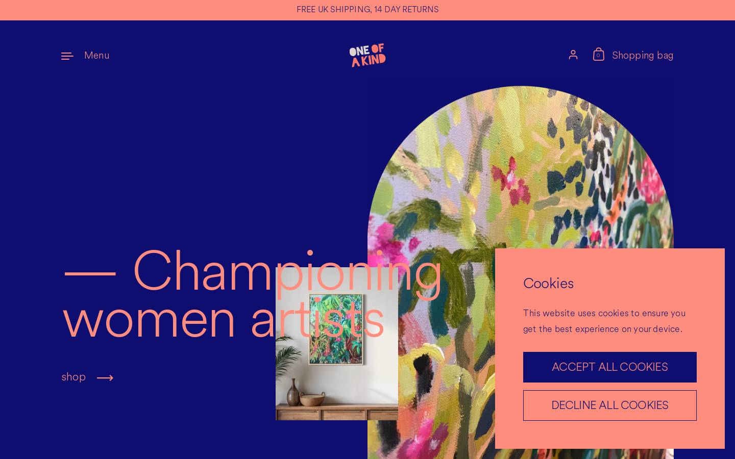 Oneofakindstudio homepage screenshot