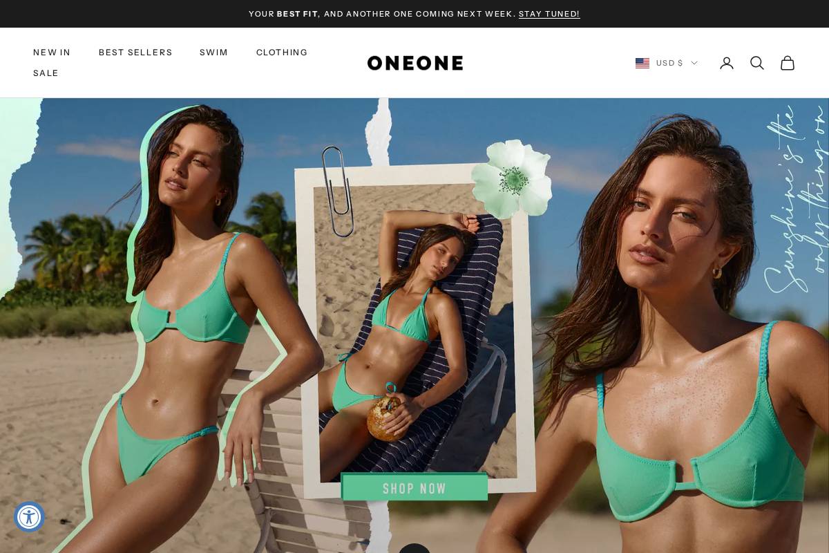 ONEONE SWIM homepage screenshot