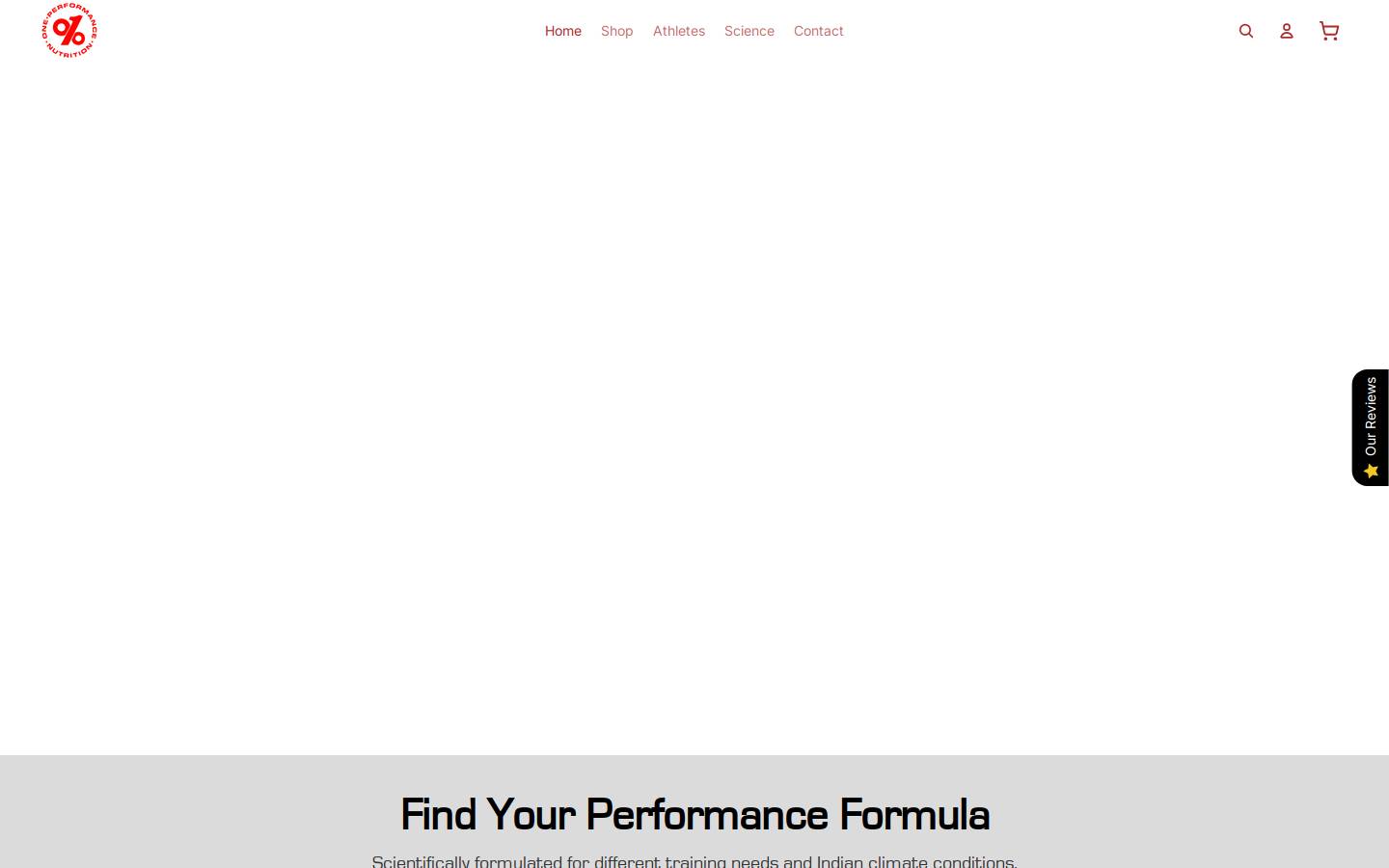 oneperformancenutrition.com homepage screenshot