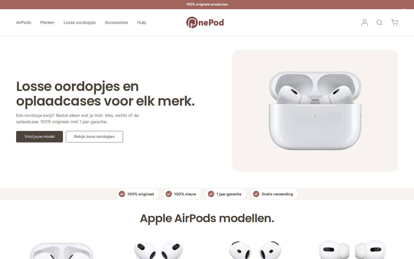 onepod.nl homepage screenshot