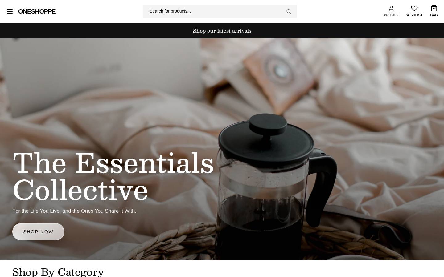 oneshoppe.in homepage screenshot