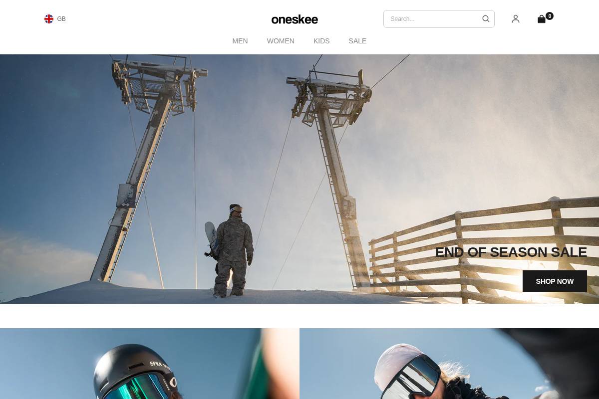 Oneskee homepage screenshot