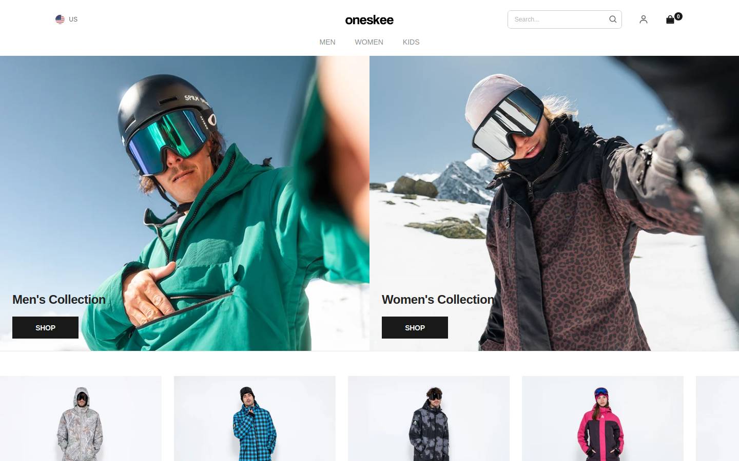 Oneskee homepage screenshot