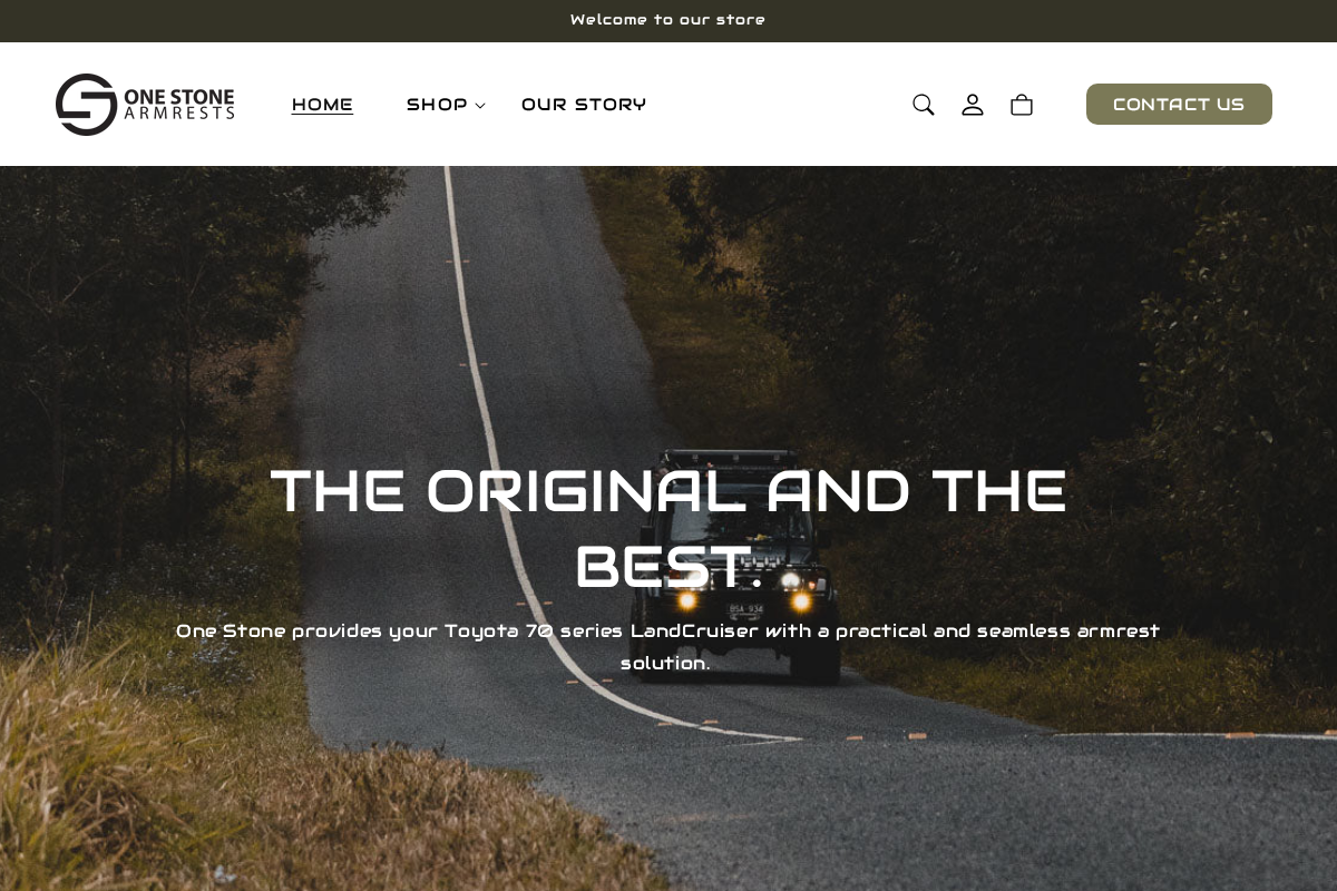 One Stone Armrests homepage screenshot