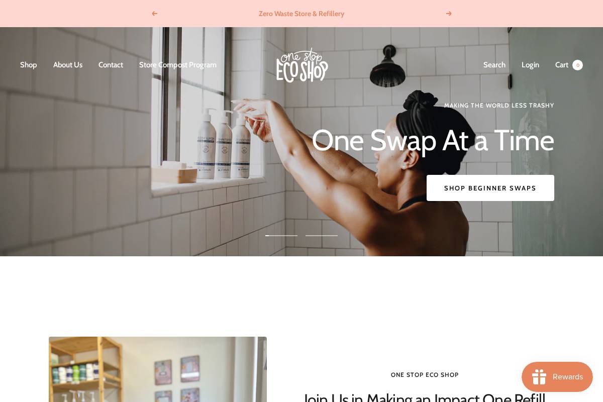 One Stop Eco Shop homepage screenshot