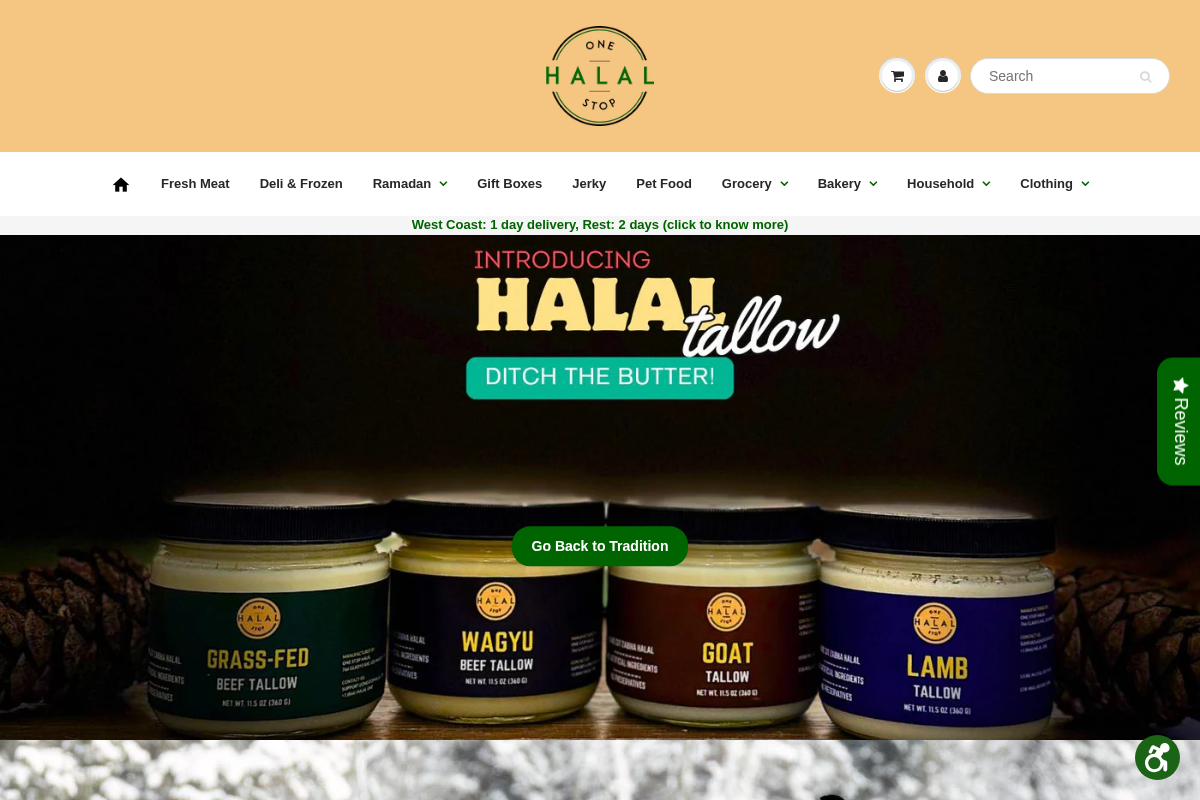 One Stop Halal homepage screenshot