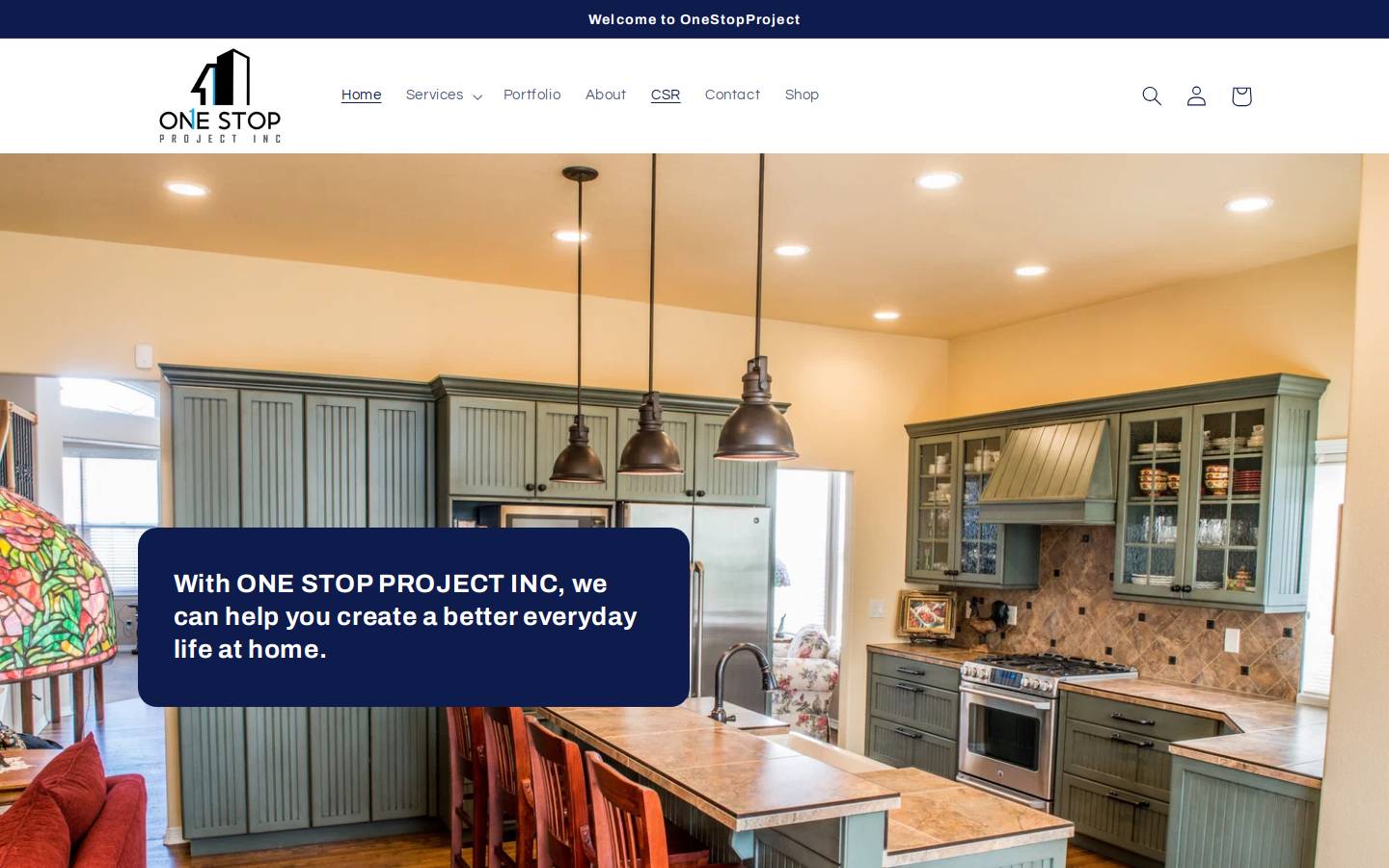 onestopproject.com homepage screenshot