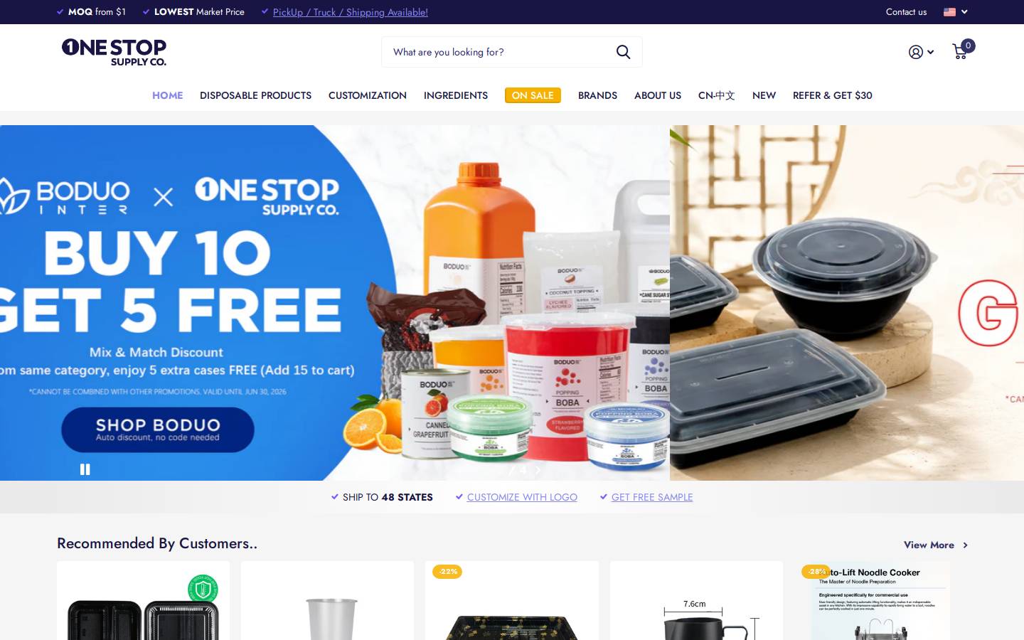 onestopsupplyco.com homepage screenshot