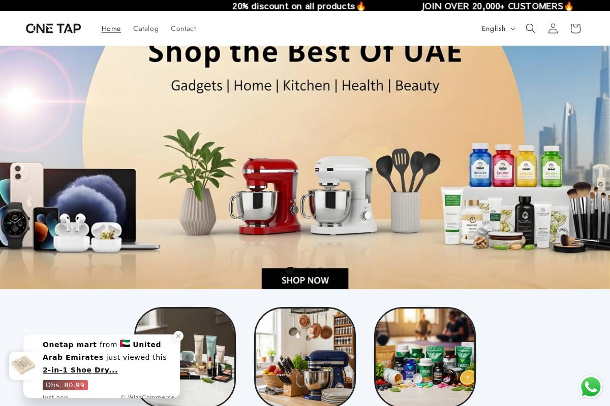 onetapmart.store homepage screenshot