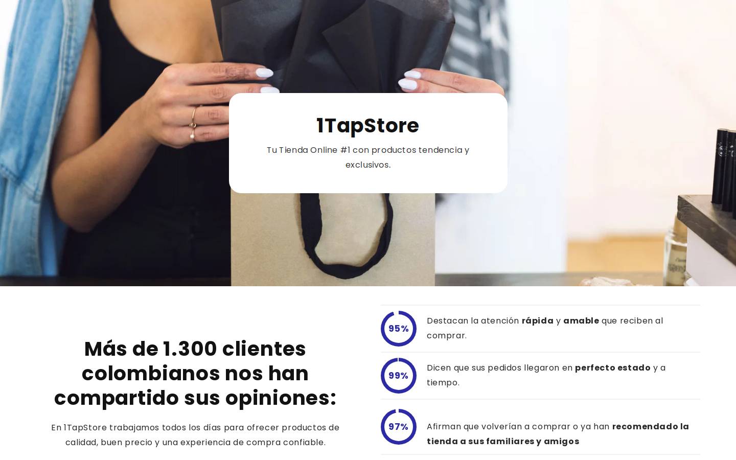 onetapstore.com homepage screenshot
