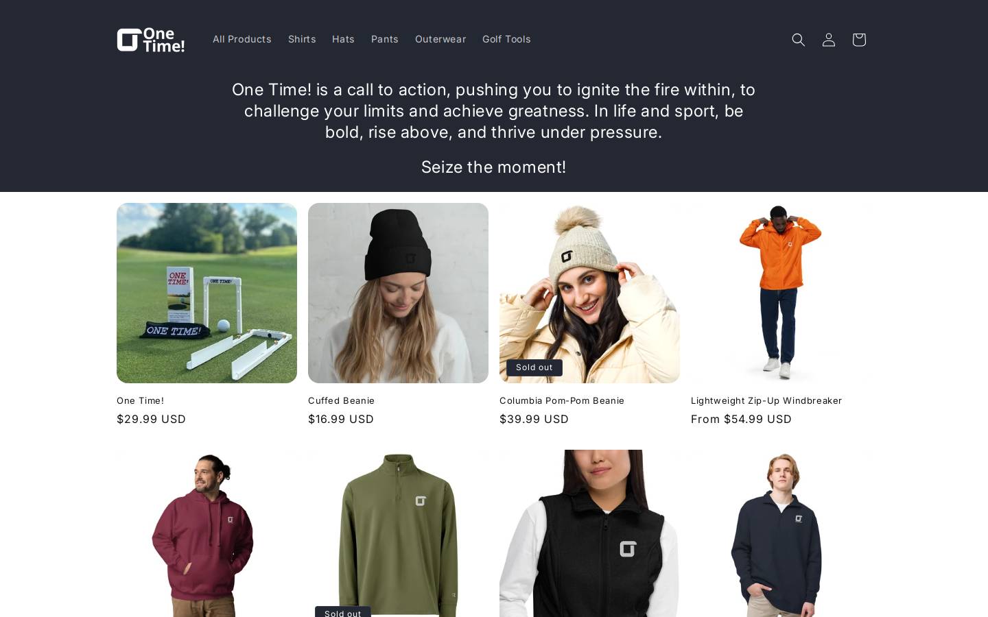 onetimeofficial.com homepage screenshot