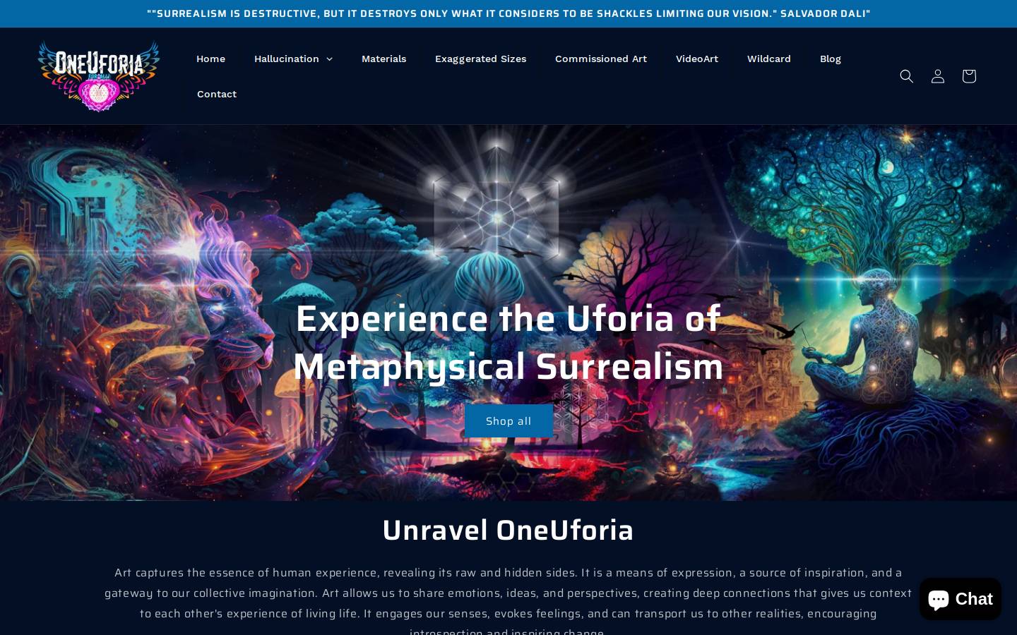 oneuforia.com homepage screenshot