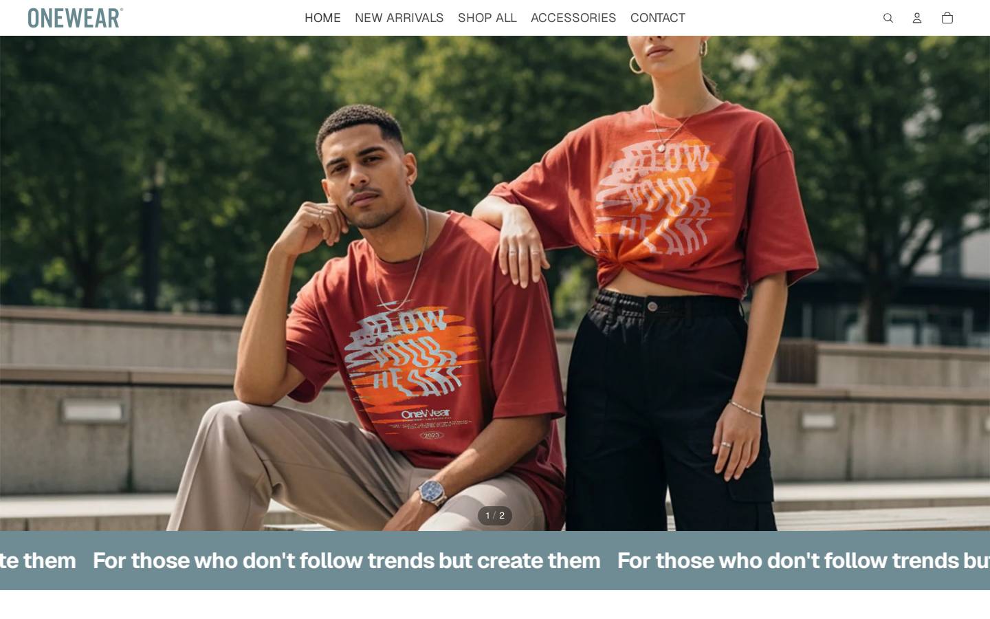 onewear.in homepage screenshot