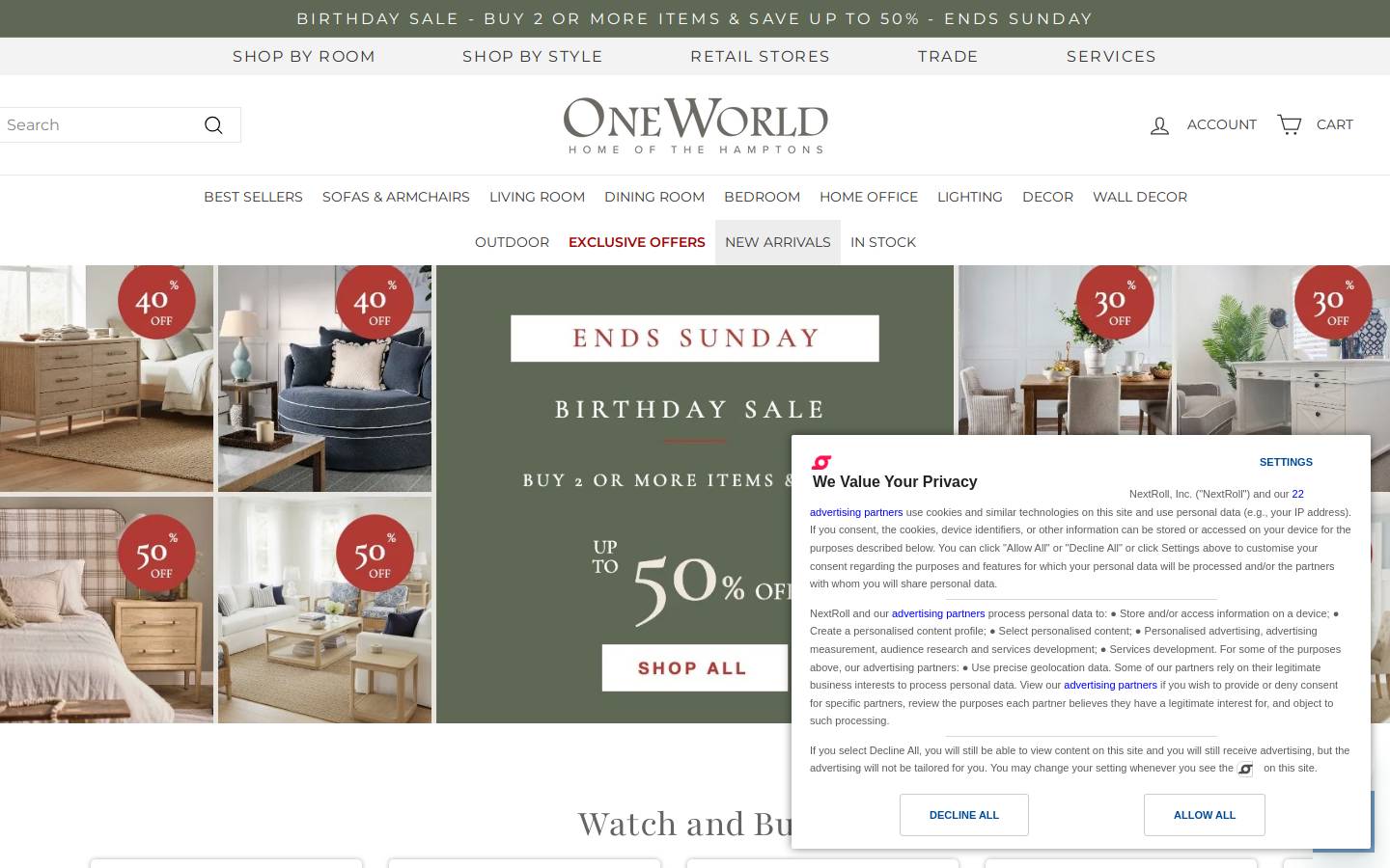 Oneworldcollection homepage screenshot