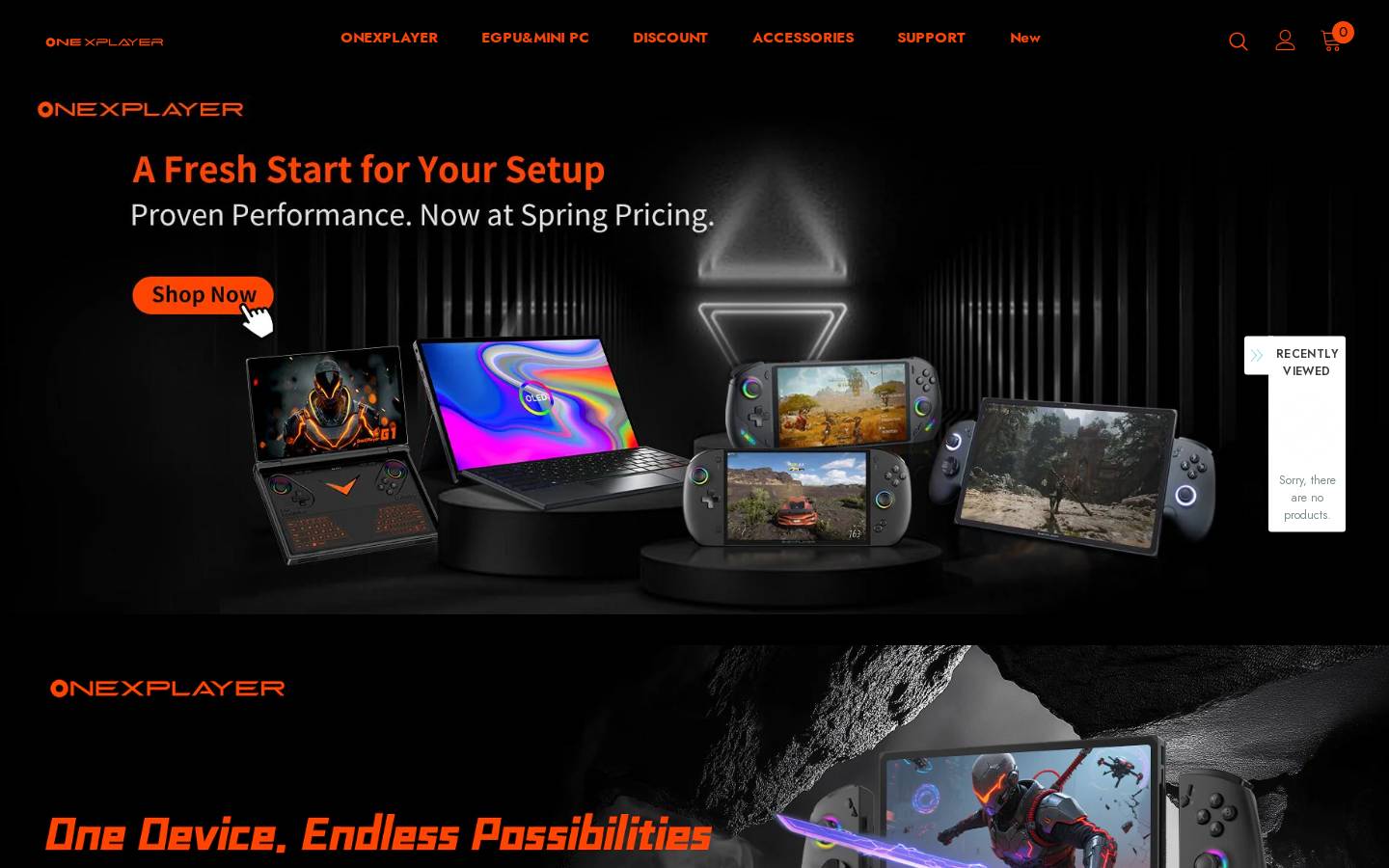 Onexplayerstore homepage screenshot