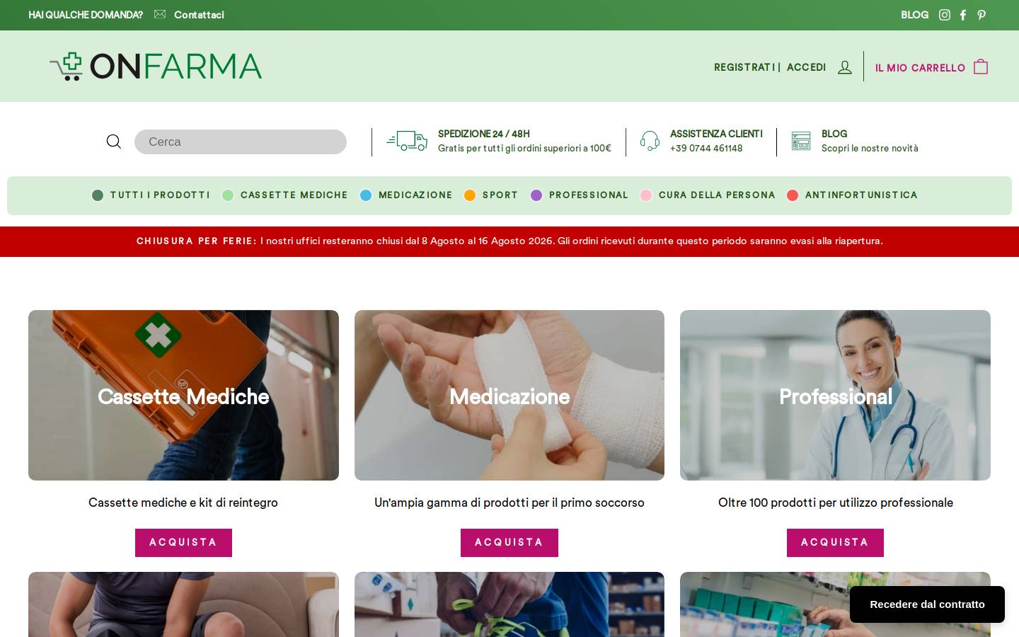 OnFarma.it homepage screenshot