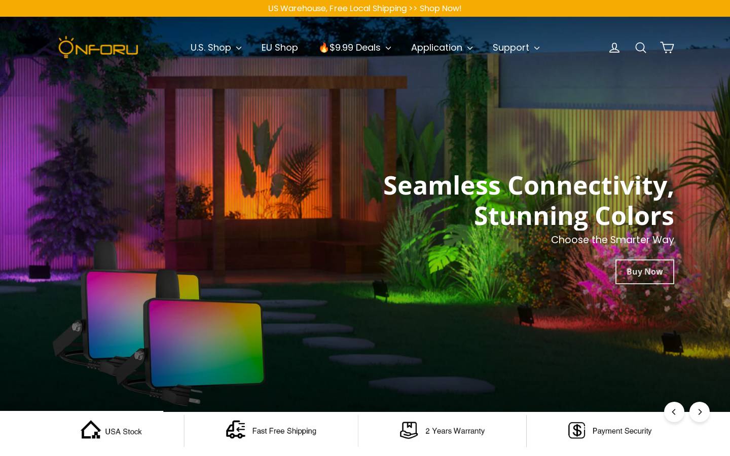 ONFORU LED homepage screenshot