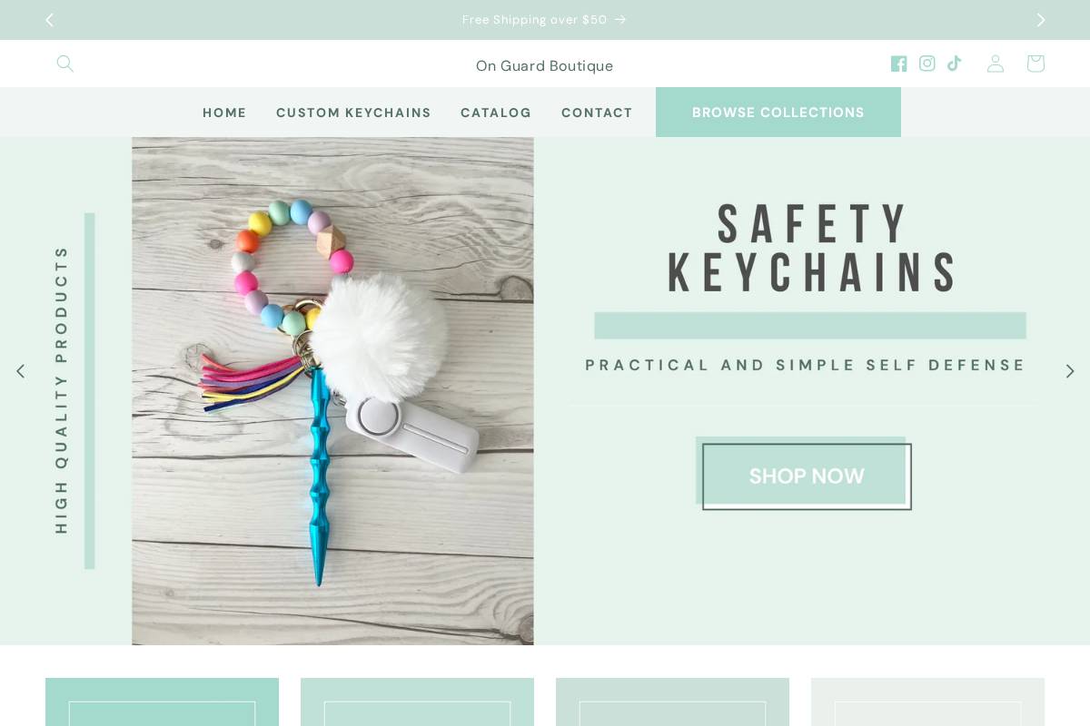 onguardboutique.com homepage screenshot