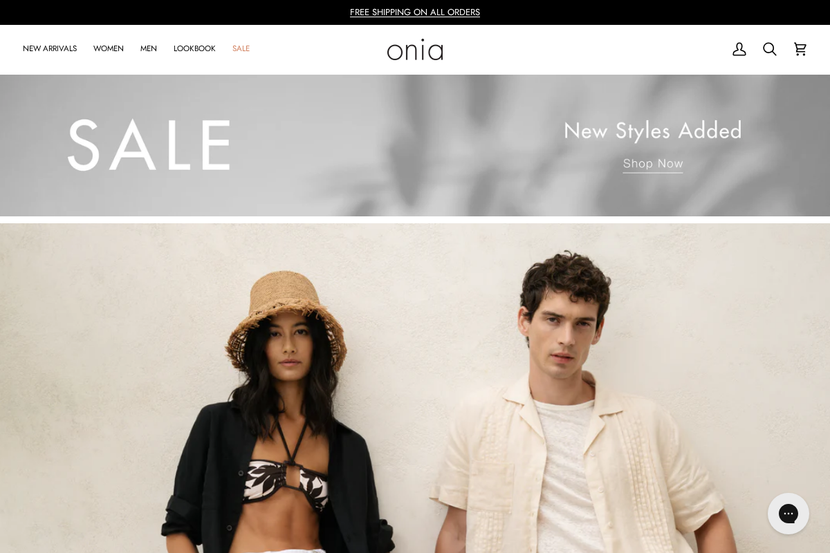 Onia homepage screenshot