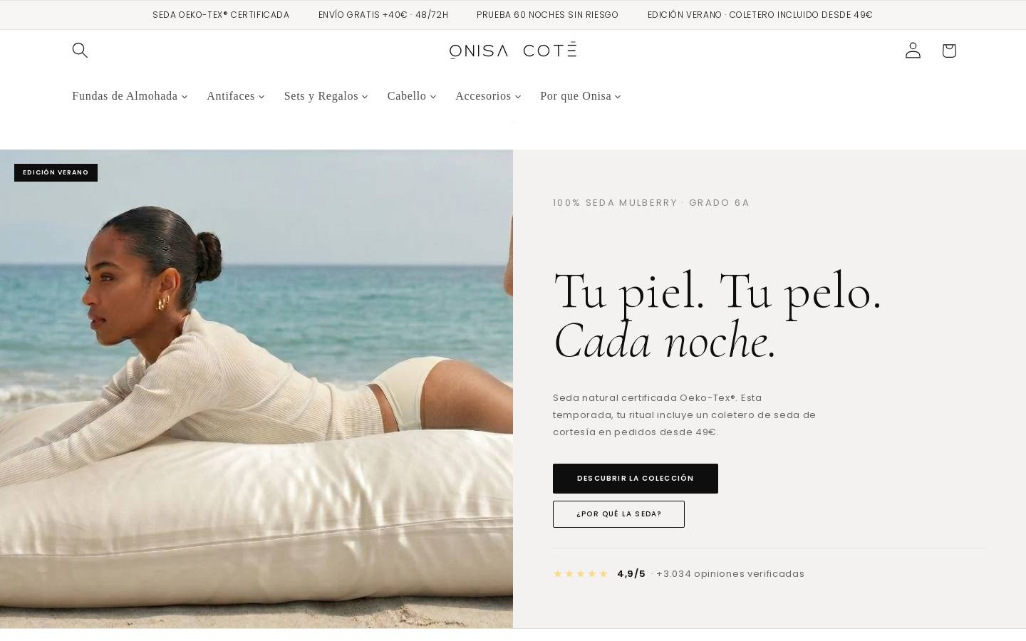 onisacote.com homepage screenshot
