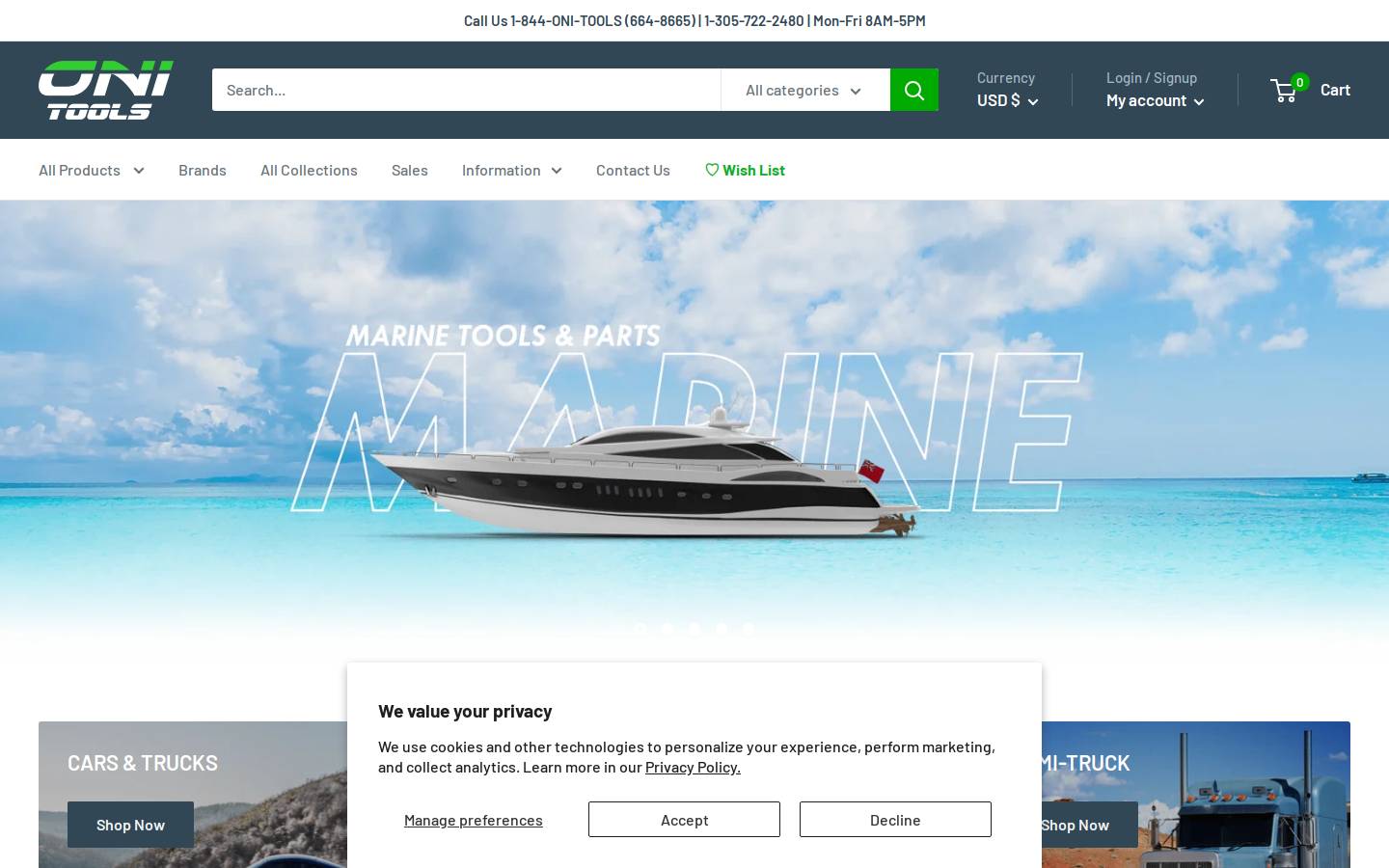 onitools.com homepage screenshot