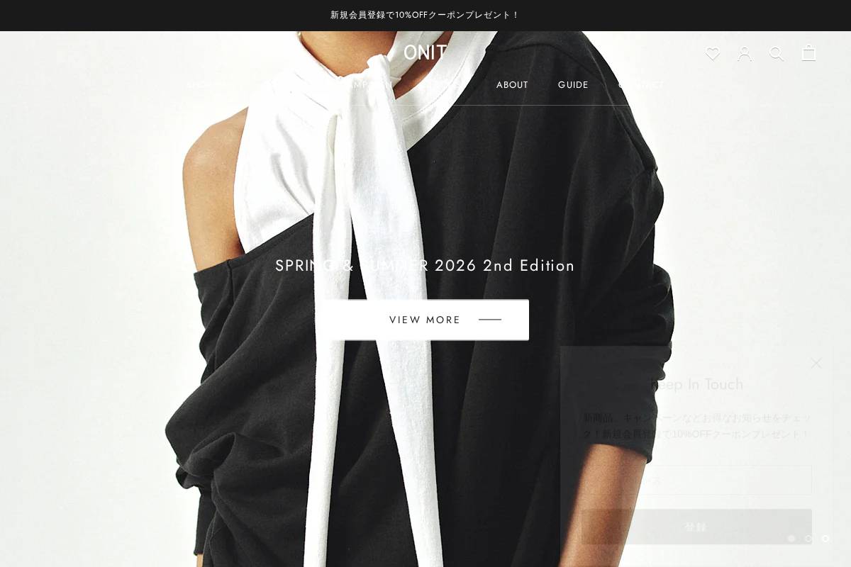 onittokyo.com homepage screenshot