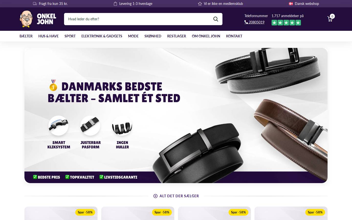 Onkeljohn homepage screenshot
