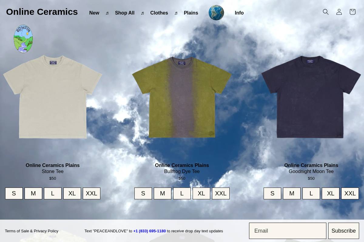 online-ceramics.com homepage screenshot