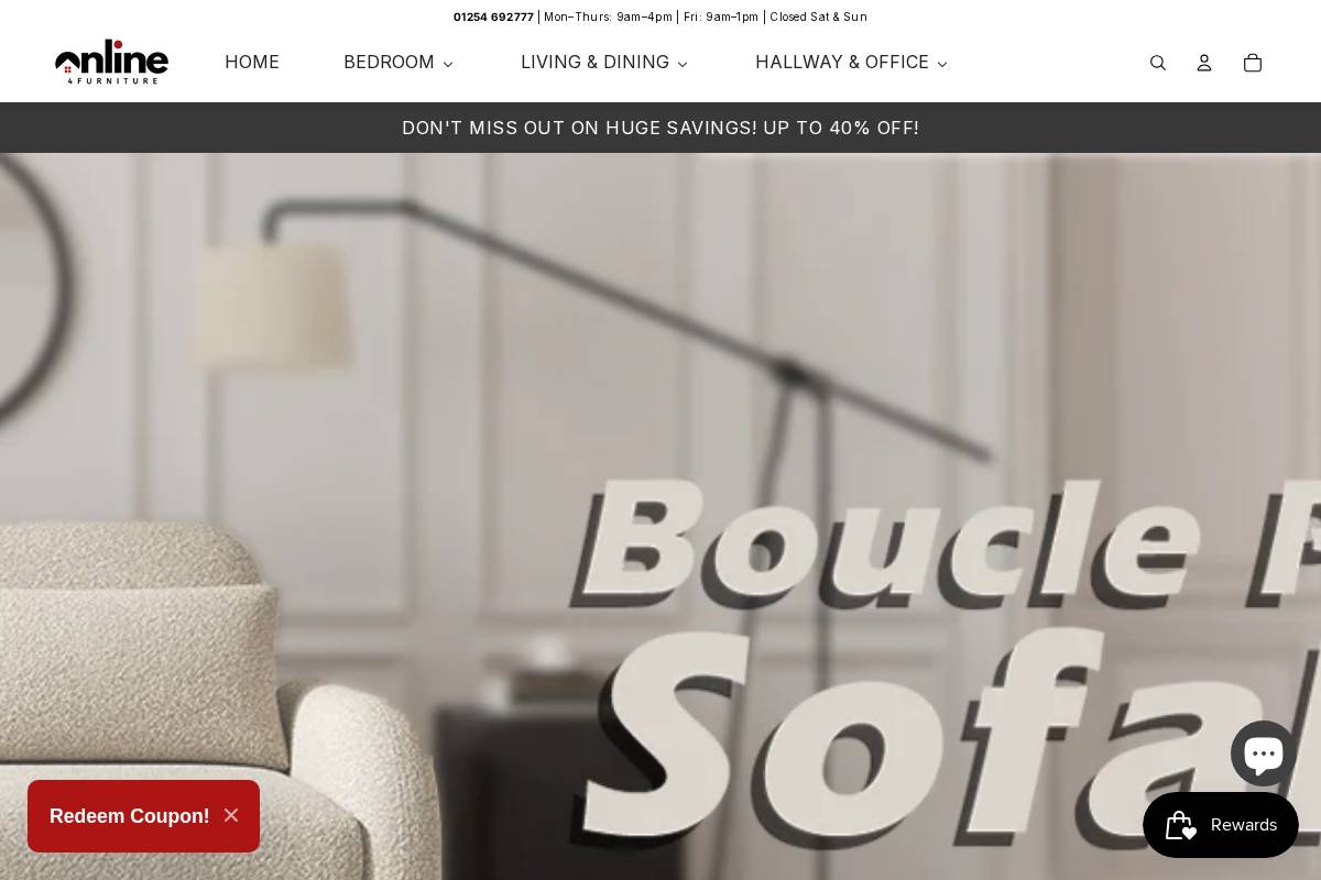 Online4furniture homepage screenshot