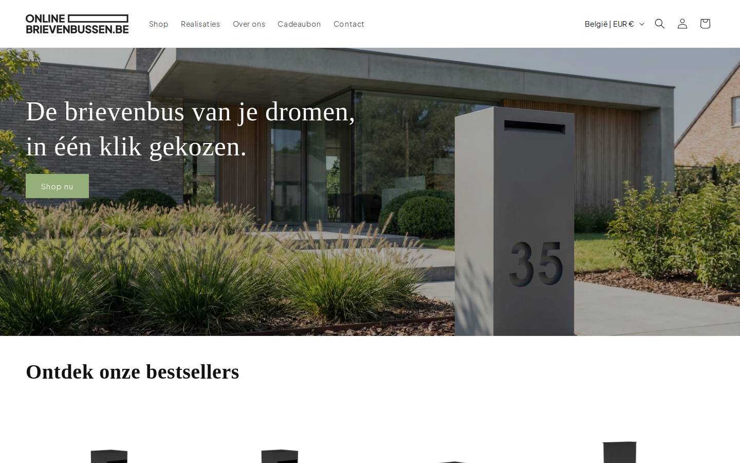 onlinebrievenbussen.be homepage screenshot