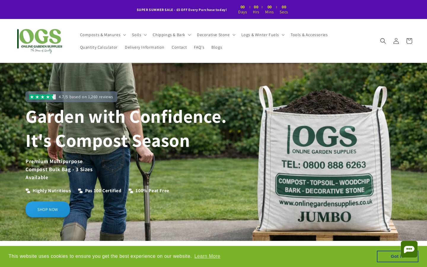 Onlinegardensupplies homepage screenshot