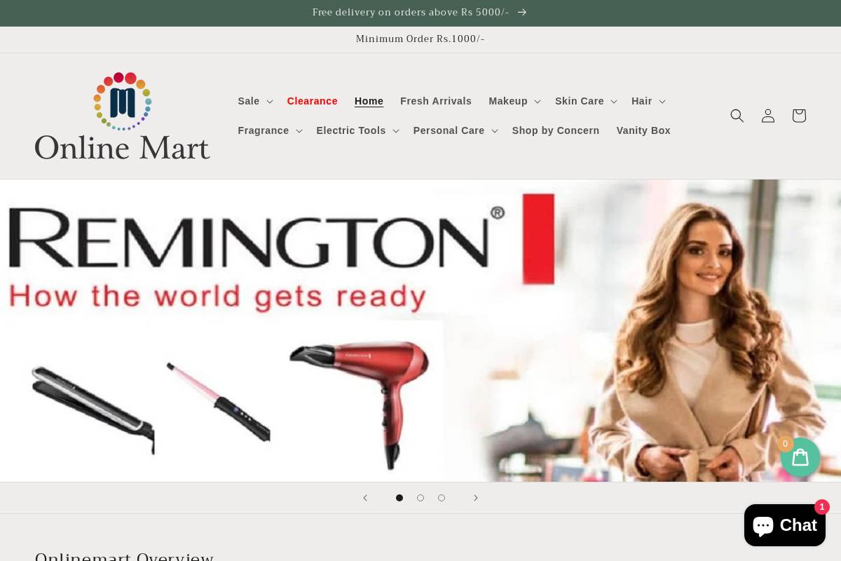 onlinemart.com.pk homepage screenshot